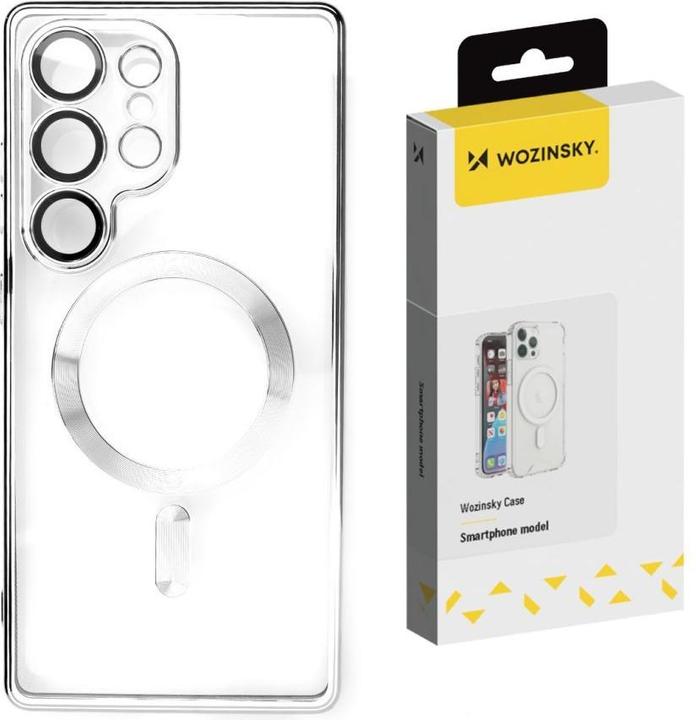 Actual product image Wozinsky Electroplated Case with Magsafe for Samsung Galaxy S25+ - silver (Samsung Galaxy S25+)