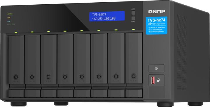 Productafbeelding QNAP TVS-H874T-I7-32G 8-bay NAS Intel Core i7-12700 12-core/20-thread Thunderbolt 4 ZFS-gebaseerd (0 TB)