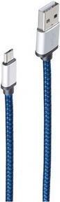 Produktbild Shiverpeaks USB Ladekabel USB A-ST auf USB Micro B-ST Nylon blau 0,9m (0.90 m, USB 2.0)