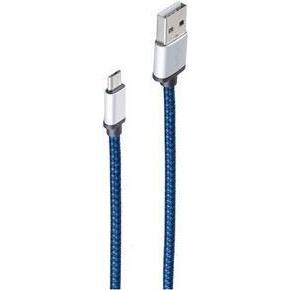 Thumbnail - Shiverpeaks USB Ladekabel USB A-ST auf USB Micro B-ST Nylon blau 0,9m (0.90 m, USB 2.0), USB Kabel