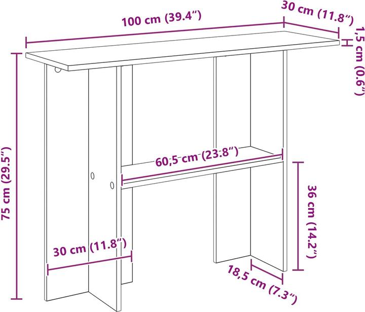 Image du produit vidaXL Konsolentisch