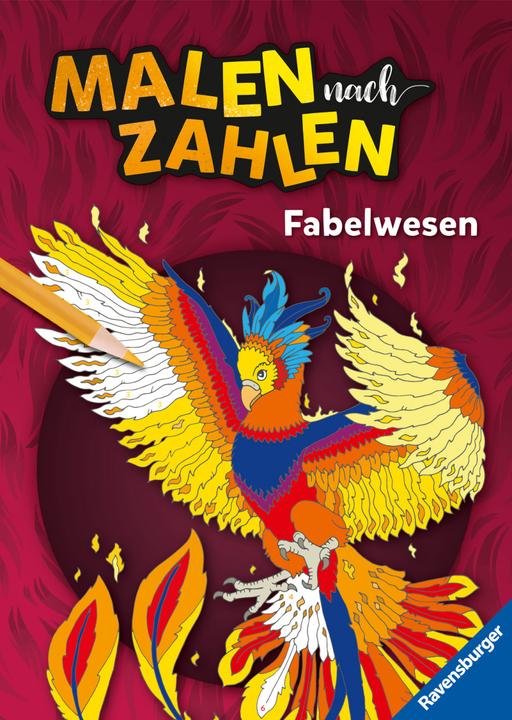 Ravensburger Malen nach Zahlen Fabelwesen - 32 Motive - 24 Farben - Malbuch mit nummerierten