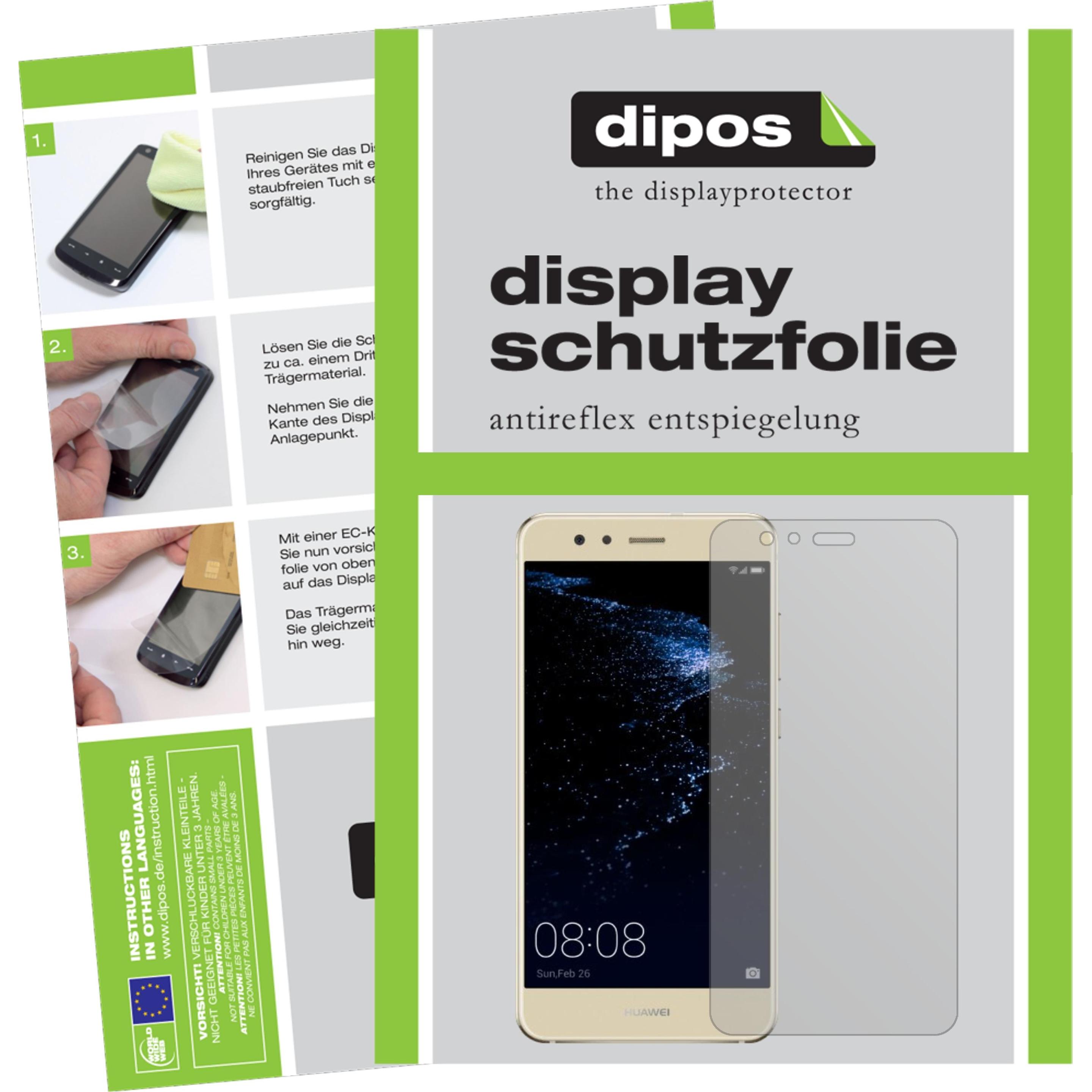 Dipos Displayschutzfolie Antireflex (2 Stück, Huawei P10 Lite), Smartphone Schutzfolie, Transparent