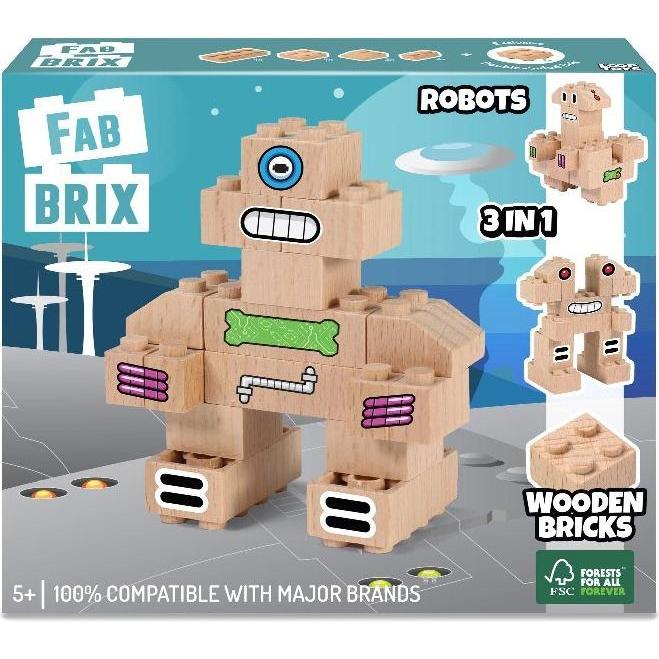 Magni FabBrix Sea Animals FB-1807 Holzbausteine, Klemmbausteine aus zertifiziertem Buchenholz, 100% kompat