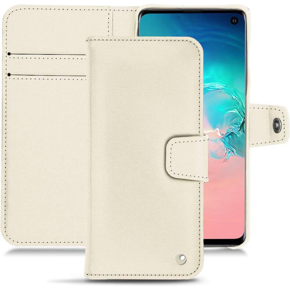 Noreve Lederschutzhülle Wallet (Samsung Galaxy S10e), Smartphone Hülle, Weiss