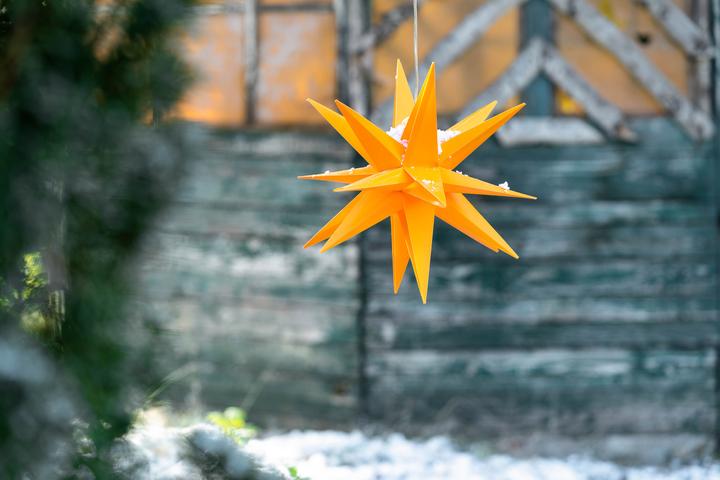 Actual product image Novaliv Poinsettia decorative star | 40cm YELLOW | indoor and outdoor | for E14 bulb with thread