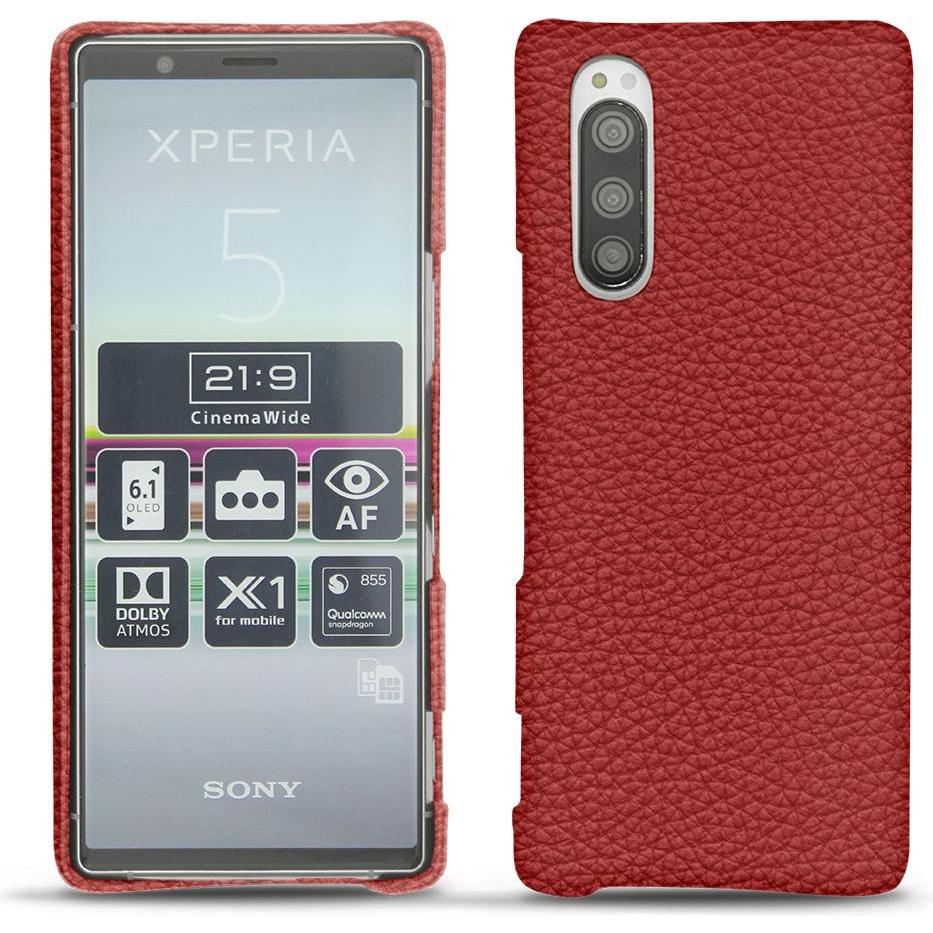 Noreve Lederschutzhülle (Sony Xperia 5), Smartphone Hülle, Rot