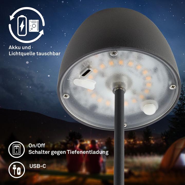 Produktbild Briloner Accu LED table lamp - Mini, Touch, anthracite (150 lm)