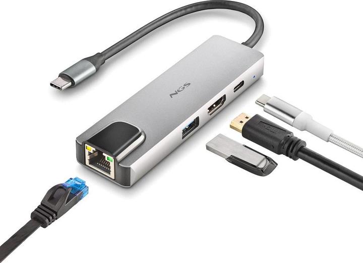 Actual product image NGS Station D'Accueil Portable USB-C 3.0 Wonder Dock Supra (Gris) (USB-C, 4 ports)