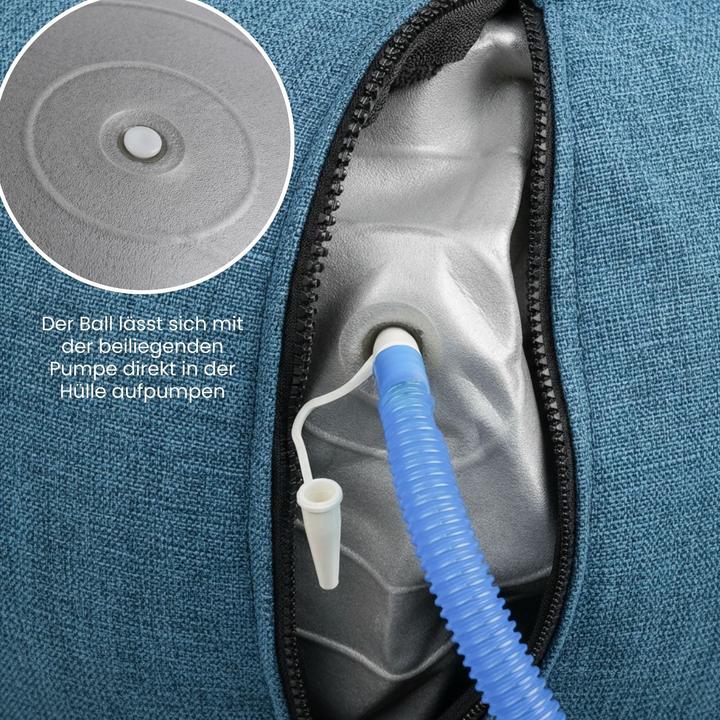 Produktbild Hermex Sitzball mit Schutzhülle Yoga-Ball Gymnastikball Fitnessball (65 cm)