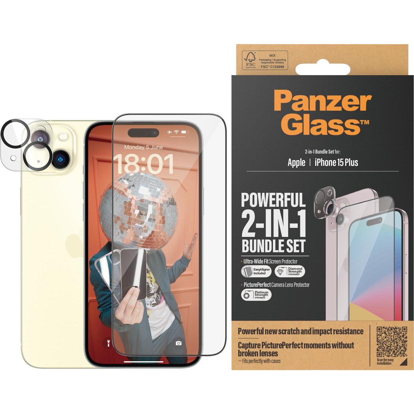 Thumbnail - PanzerGlass Bundle Glass + PicturePerfect (1 Stück, Apple iPhone 15 Plus), Smartphone Schutzfolie, Transparent