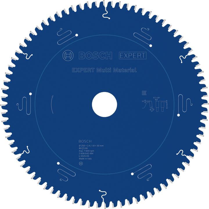 Produktbild Bosch Professional Zubehör Kreissägeblatt Expert for Multi Material, 250 x 30 x 2,4 mm, 80