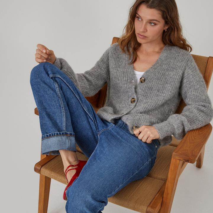 Immagine prodotto La Redoute Collections Cardigan con abbottonatura e scollo a V (L)
