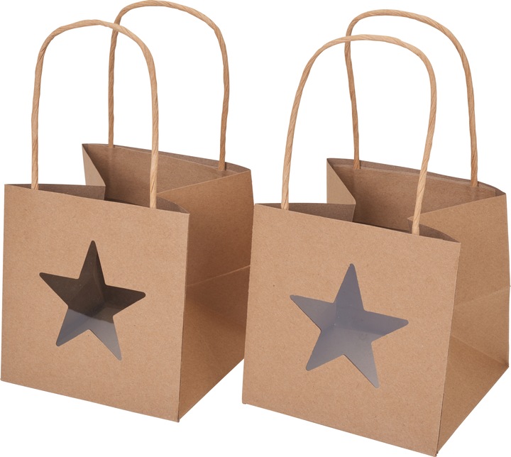 VBS Kraftpapiertüte Stern, 2 Stück (Geschenkpapier, 2 x)