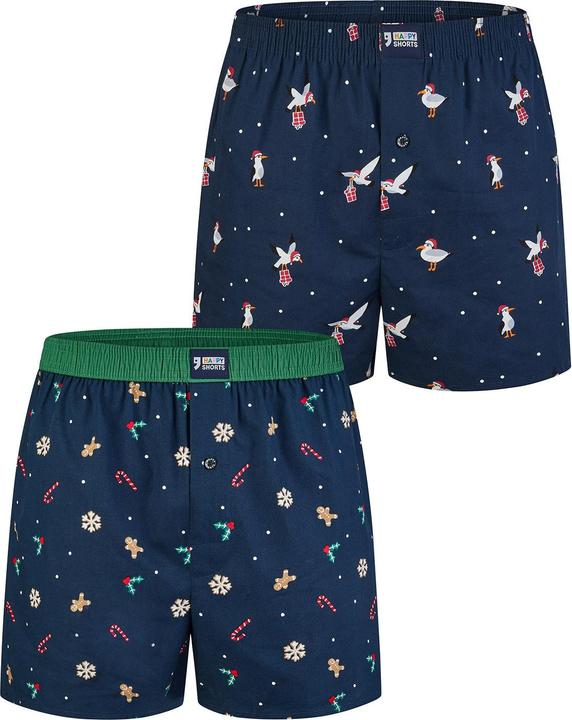 Produktbild Happy shorts Boxer X-mas Shorts, Geschenk, Weihnachten, Motiv (M, 2er Pack)