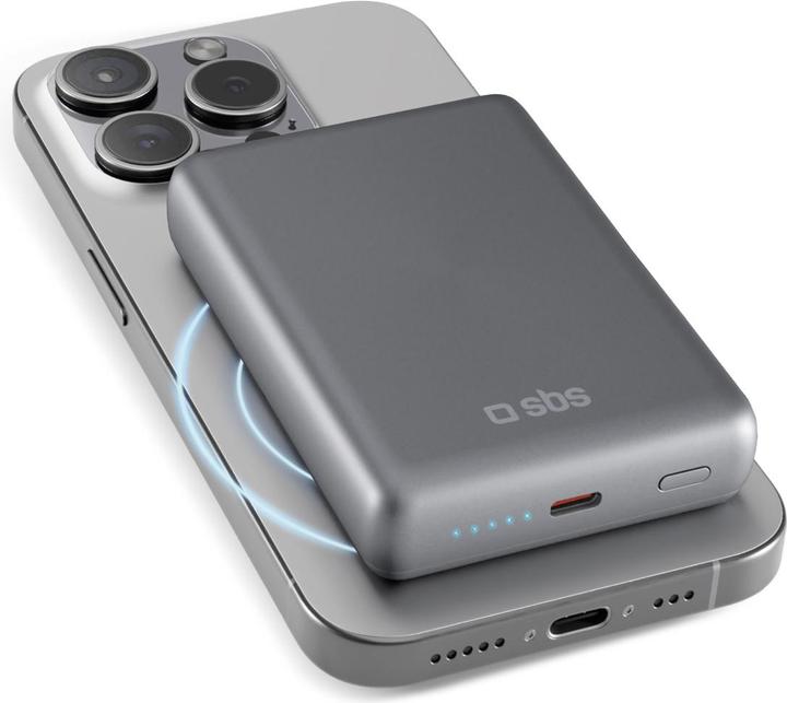 Immagine prodotto SBS Powerbank 10.000mAh PD 20W MagSafe 15W in alluminio (10000 mAh, 20 W, 37 Wh)