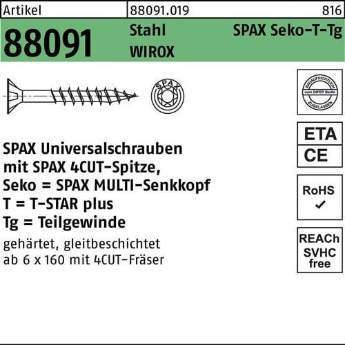 Produktbild Spax Senkmultikopf T-Star Plus T20 Teilgewinde Wirox (1000 Schrauben pro Stück)