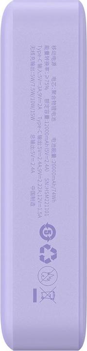 Actual product image Baseus Powerbank Magnetic Mini 20000mAh 20W (purple) (20000 mAh, 20 W, 74 Wh)