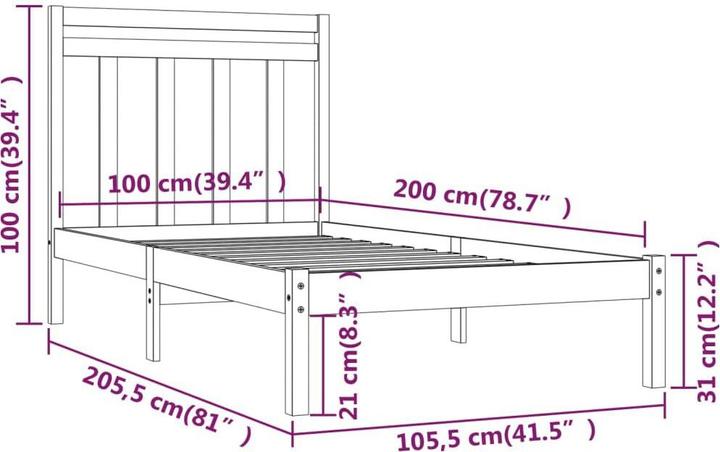 Produktbild vidaXL Shemer (100 x 200 cm)