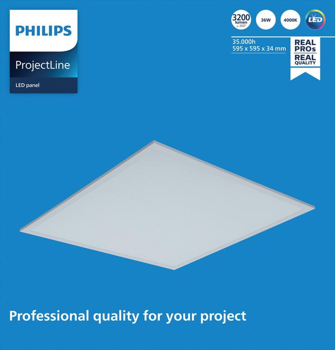 Image du produit Philips ProjectLine Panneau 36W 6060 40K NOC (3200 lm)