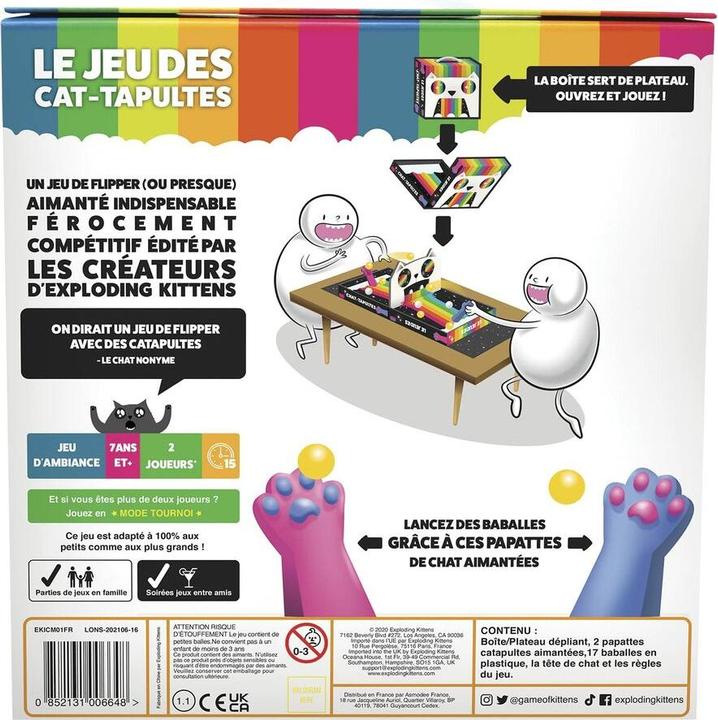 Immagine prodotto Exploding Kittens Cat-Tapultes - Gattini Esplosivi Un Gioco Di Bocca E Gatto (Fr) (Francese, 2 Giocatori)