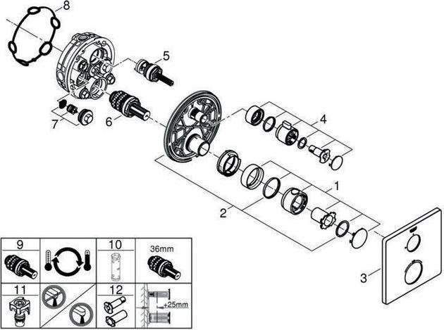 Actual product image Grohe Grohtherm thermostatic shower mixer