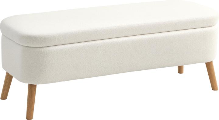 Image du produit Homcom Sitzbank Polyester, Kautschukholz Cremeweiss (42 cm)