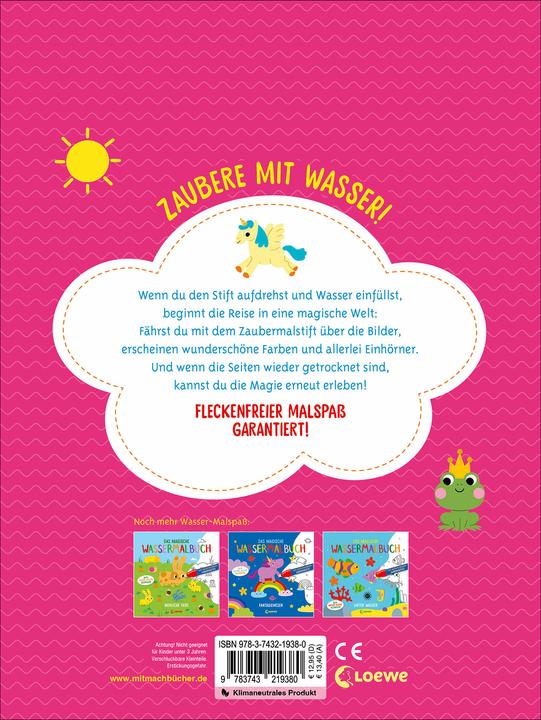 Produktbild Loewe Das magische Wassermalbuch - Einhörner