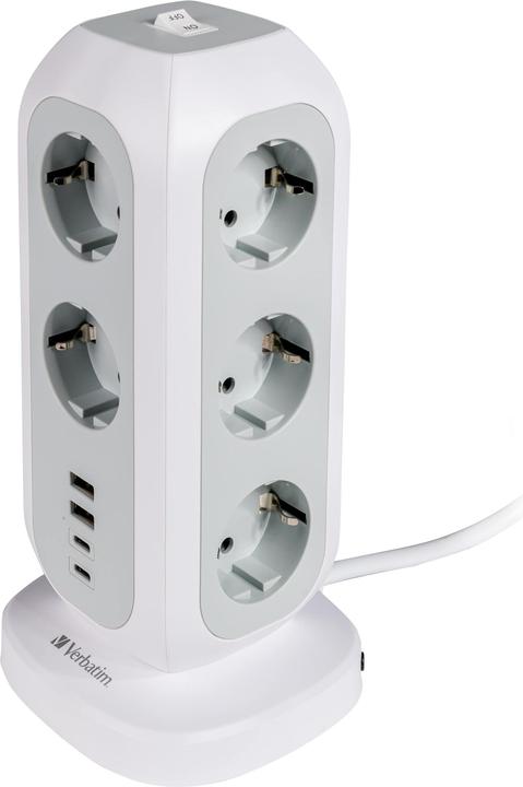 Productafbeelding Verbatim EU Power Tower 11 AC met 2 x USB-C / 2 x USB-A (11 x, CEE 7/4, USB-C, USB-A, 2 m)