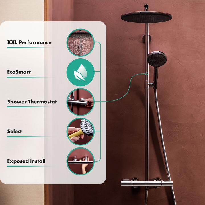 Actual product image hansgrohe Raindance Alive S PURO système de douche 300 1jet EcoSmart avec élément Ecostat, 24593990, 24593990