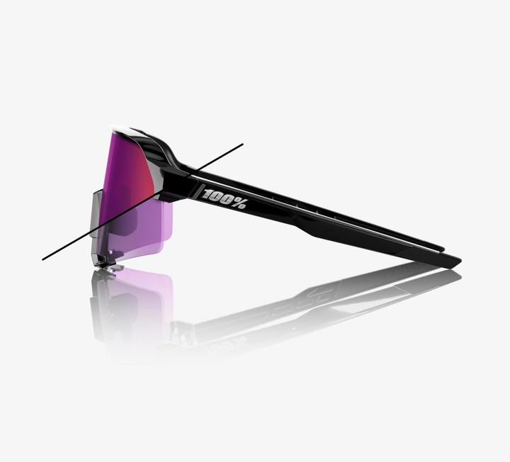 Produktbild 100% S3 Gloss Black - Purple Flash Mirror Photochromic Lens (Black, Gloss Black, Photochromic Purple Mirro, Purple Flash Mirror Photochromic)