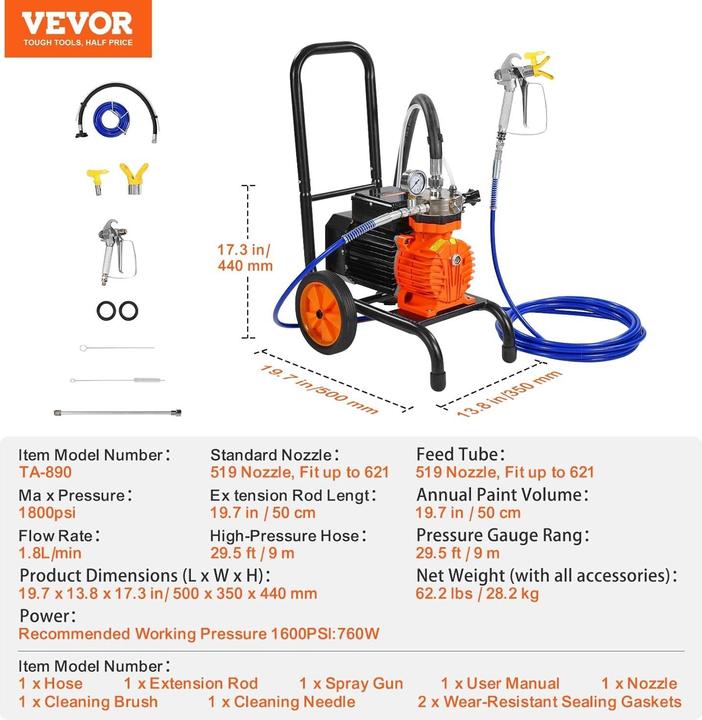 Actual product image Vevor Airless Paint Sprayer