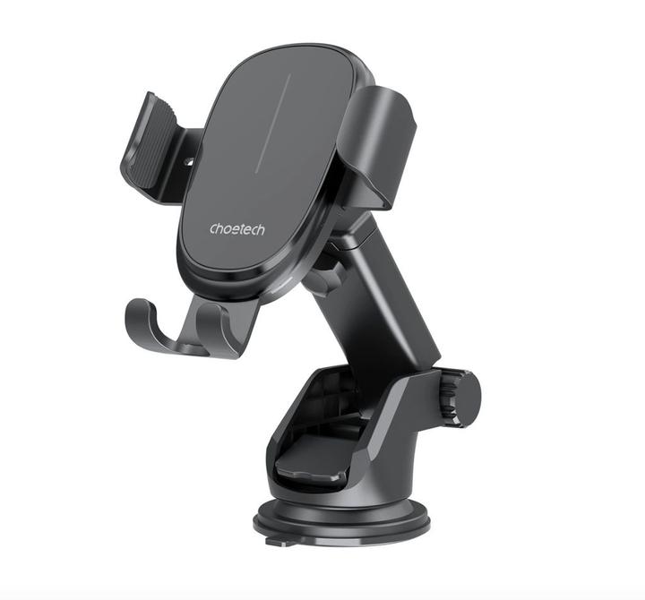 Actual product image Choetech T203-F gravity car holder with 15W inductive charger for cockpit - black