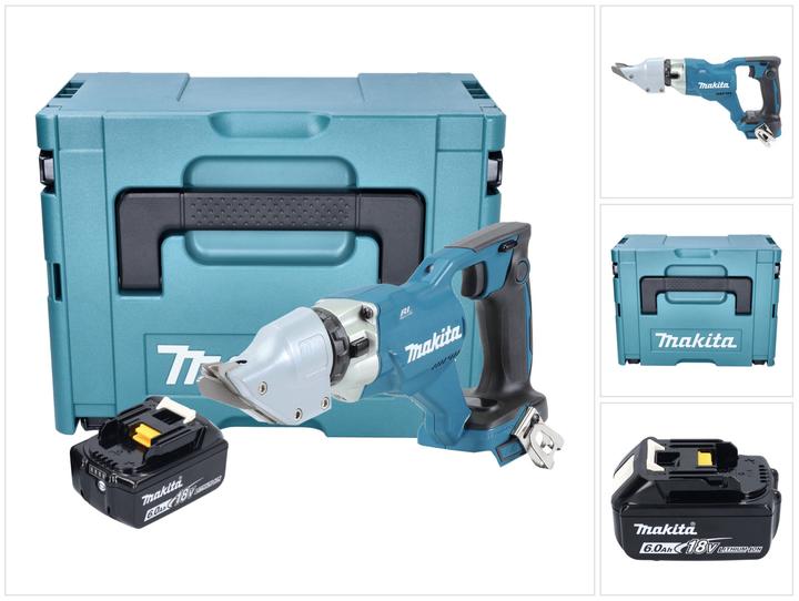 Produktbild Makita DJS 200 G1J Akku Blechschere 18 V 2,0 mm Brushless + 1x Akku 6,0 Ah + Makpac - ohne