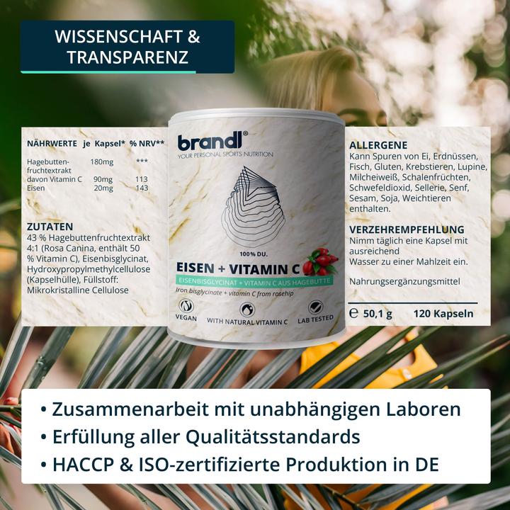 Image du produit Brandl Comprimés de fer (bisglycinate de fer) (1 pièce(s), Capsules, 60 g)