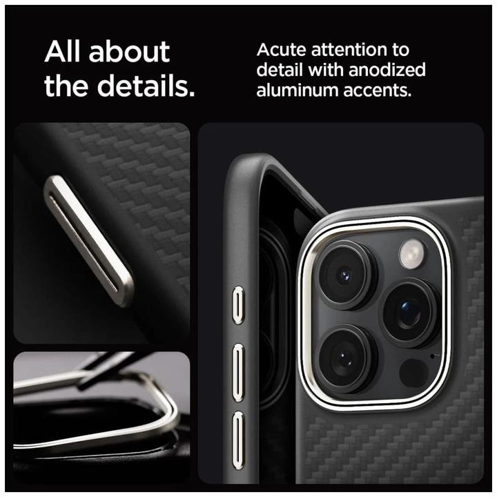Immagine prodotto Spigen Custodia Enzo Aramid Magsafe per iPhone 16 Pro Max 6,9" nero/naturale (Apple iPhone 16 Pro Max)