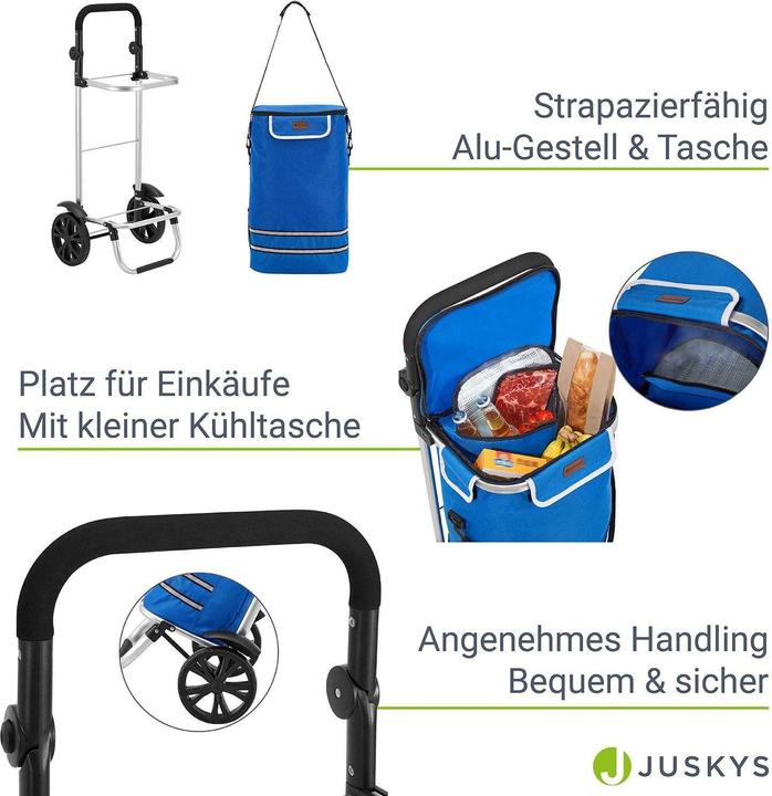 Image du produit Juskys Chariot à provisions 3en1