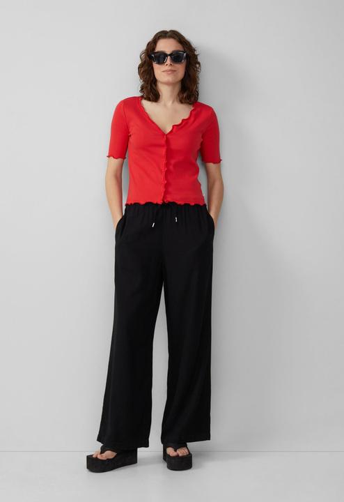 Produktbild S.Oliver Hose Leinenmixhose mit Gummizug und weitem Bein (W32/L32)
