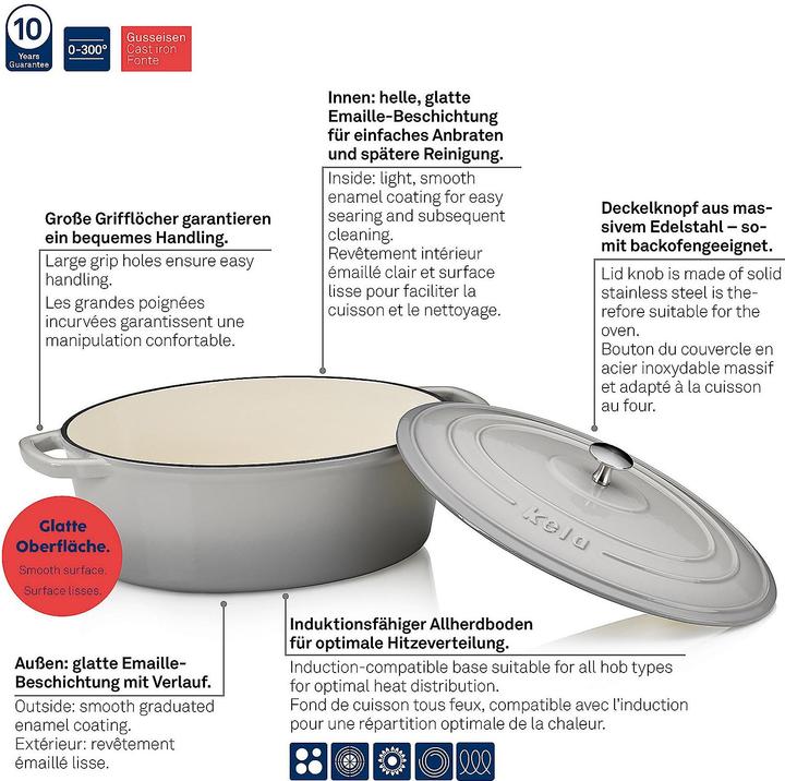 Produktbild Kela Bräter Calido 9,3l grau (Gusseisen)