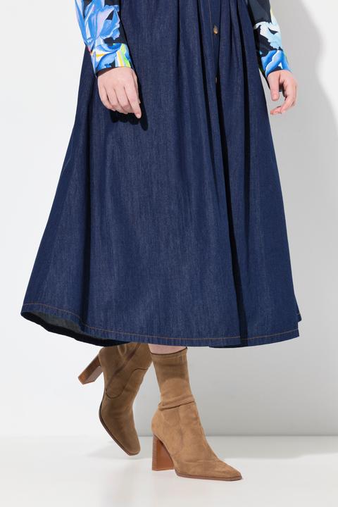 Produktbild Ulla Popken Jeansrock, A-Linie, Schmuckknöpfe, Elastikbund (54)