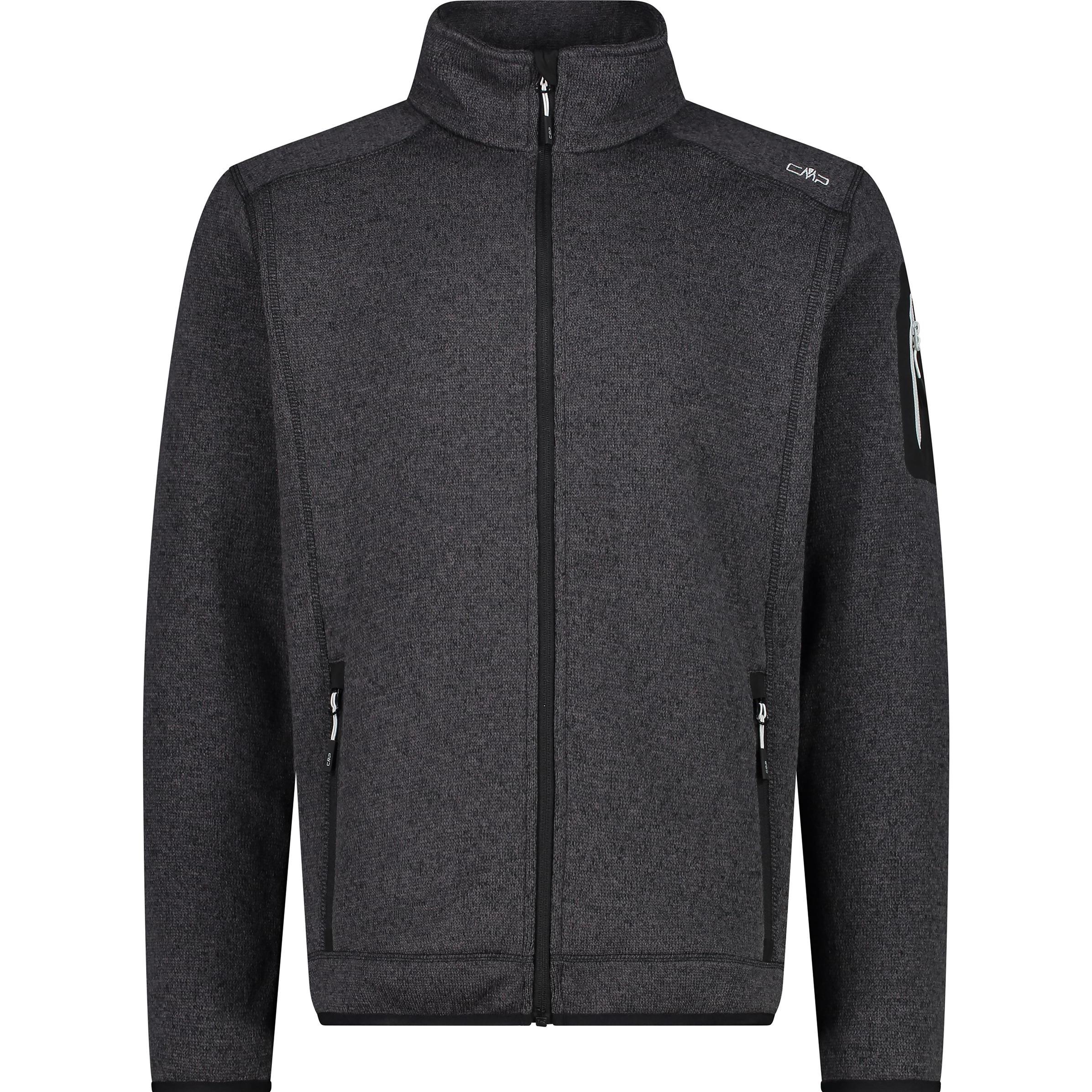 CMP Campagnolo, Herren, Jacke, Strick Fleece Jacke (52), Schwarz, 52