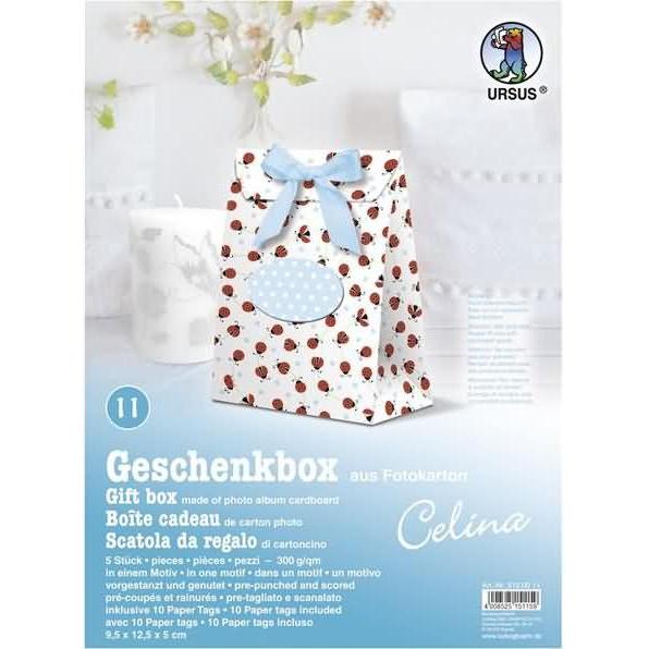 Thumbnail - Ursus, Geschenkverpackung, Geschenkbox Celina 9,5x12,5x5cm VE=5 Stück Motiv: 11 (Geschenkbox, 5 x)