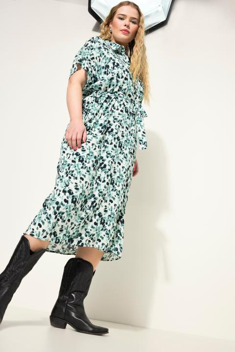 Immagine prodotto Studio Untold Abito chemisier midi dal taglio oversize con stampa allover, collo da camicia e cintura (54)