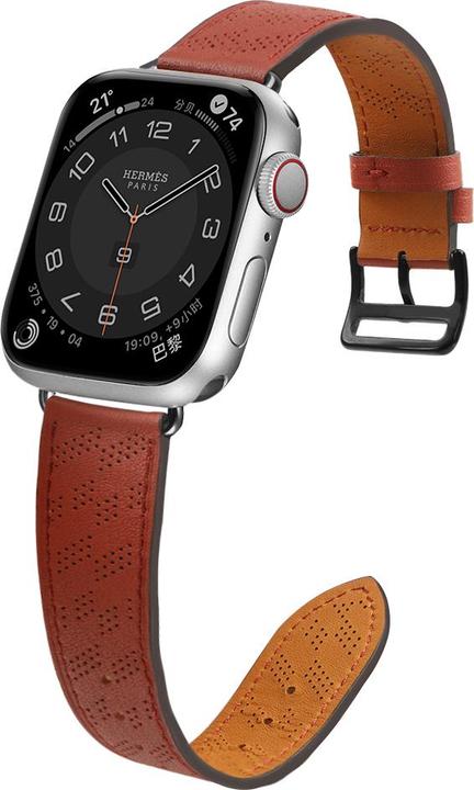 Produktbild Hurtel Armband Leder Lederarmband für Apple Watch SE, 8, 7, 6, 5, 4, 3, 2, 1 (41, 40, 38 mm) Bandarmband ro (38 mm, 40 mm, 41 mm, Echtes Leder)