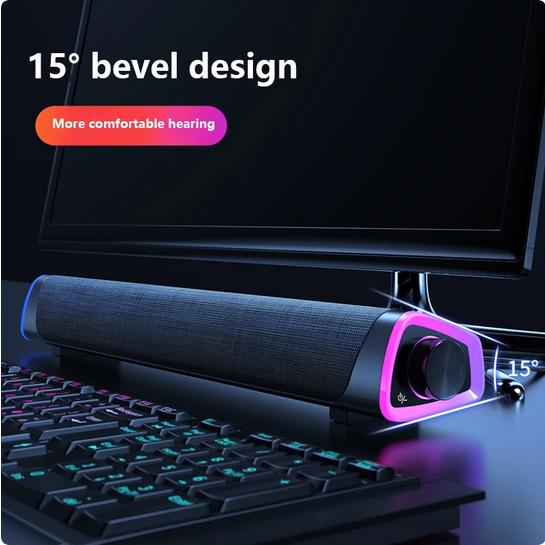 Immagine prodotto PhoneLook Barra Bluetooth V8 elegante e minimalista con illuminazione d'ambiente LED + USB + AUX (Porta USB)