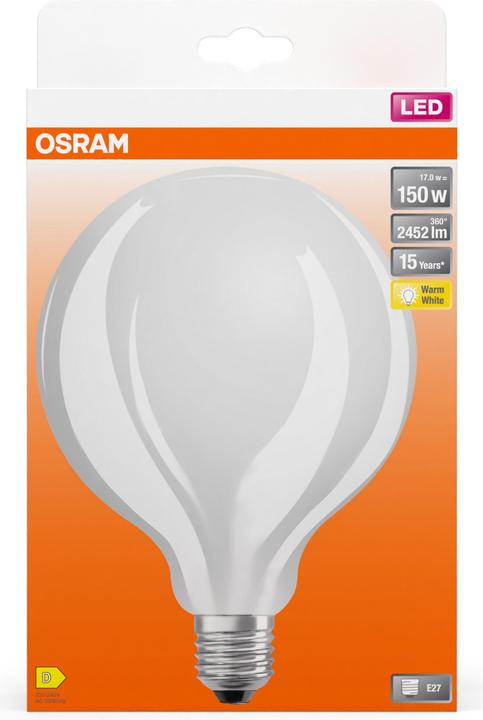 Produktbild Osram Led Retrofit Classic Globe125 (E27, 17 W, 2452 lm, 1 x, D)
