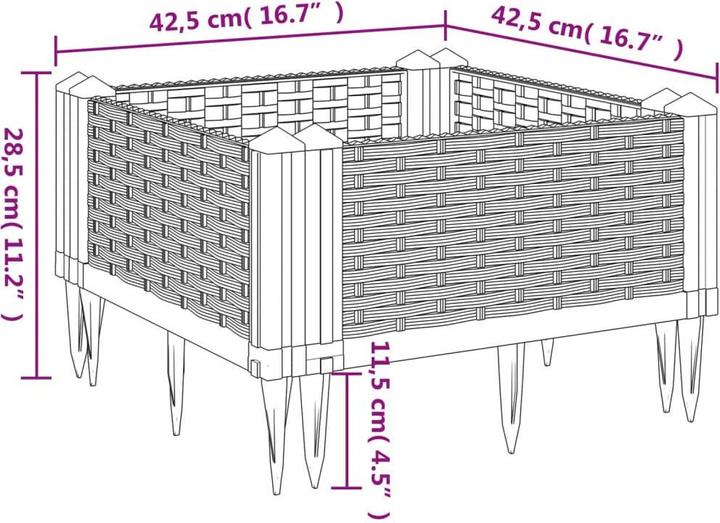 Produktbild vidaXL Pflanzkasten (42.50 x 42.50 x 28.50 cm)