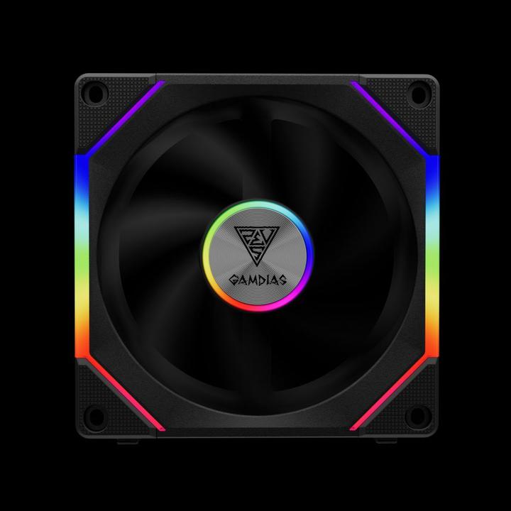 Produktbild Gamdias Lot de 3 Ventilateurs de boitier Aeolus P2U RGB - 12cm (Noir) (120 mm, 3x)