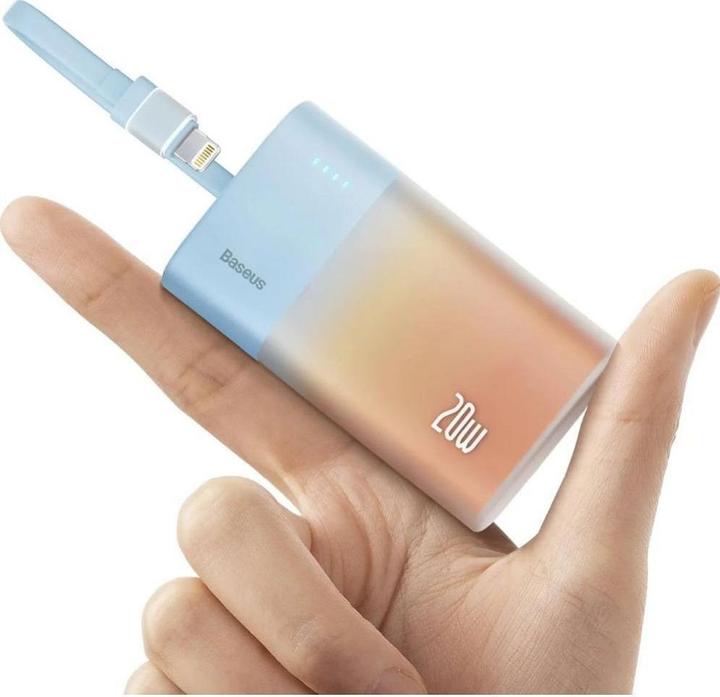 Immagine prodotto Baseus Popsicle 5200mAh 20W Powerbank with Built-in Lightning Cable (+ White Simple USB-C - U (5200 mAh, 20 W, 20 Wh)