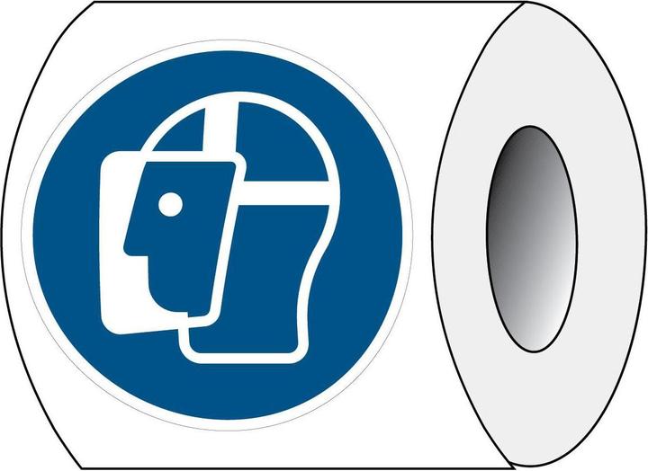 Actual product image Brady ISO 7010 PIC M013 B-7541 ISO Safety labelling - Use face shield Lami